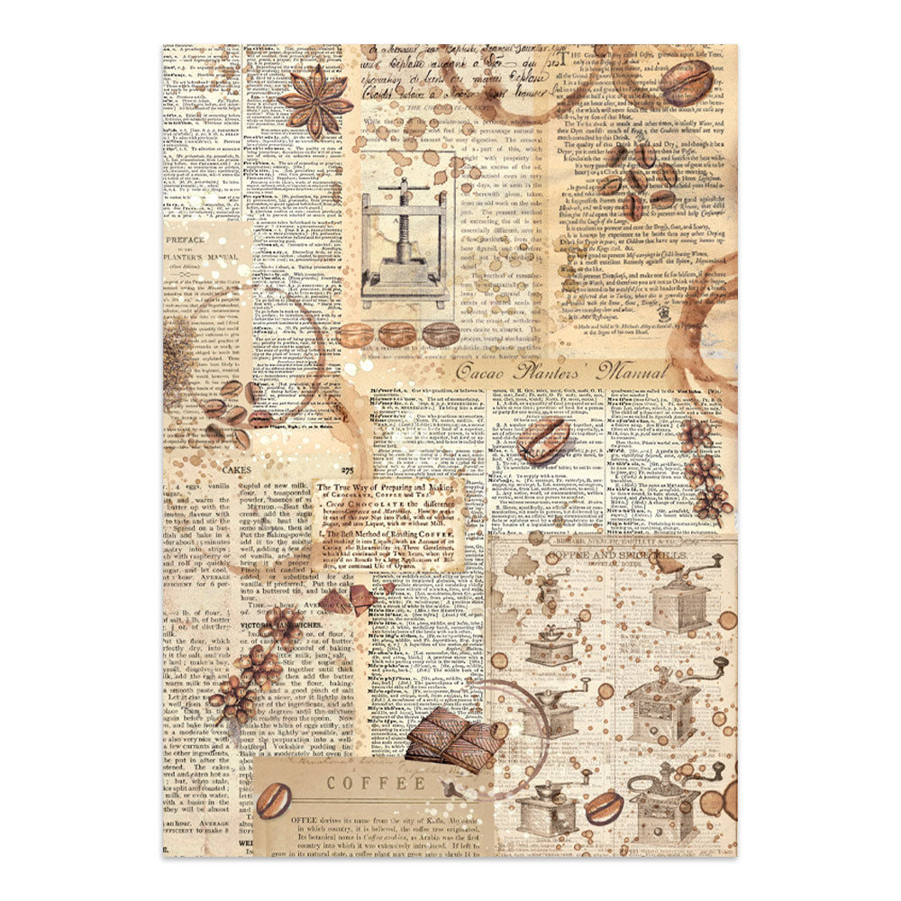 Stamperia Coffee and Chocolate Junk Journal Stickers, Backgrounds, Cut-Outs