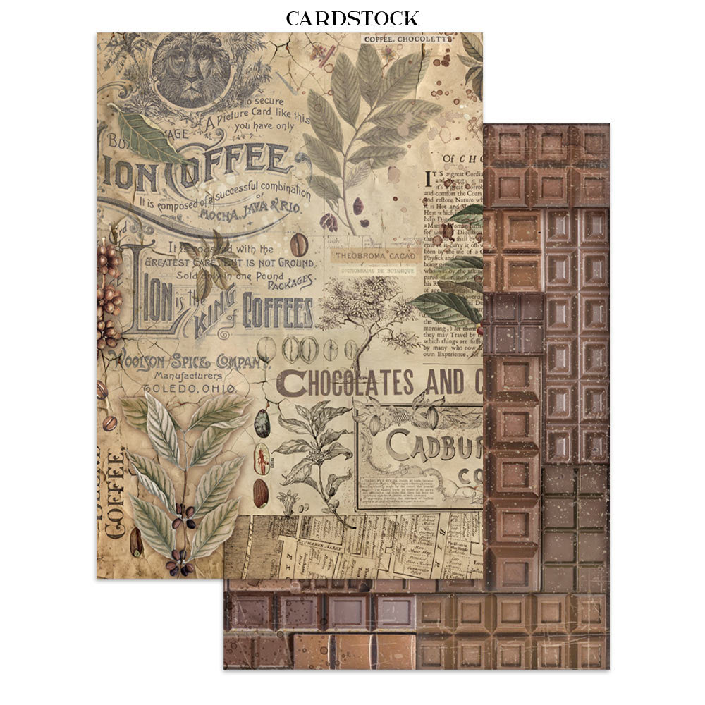 Stamperia Coffee and Chocolate Junk Journal Stickers, Backgrounds, Cut-Outs