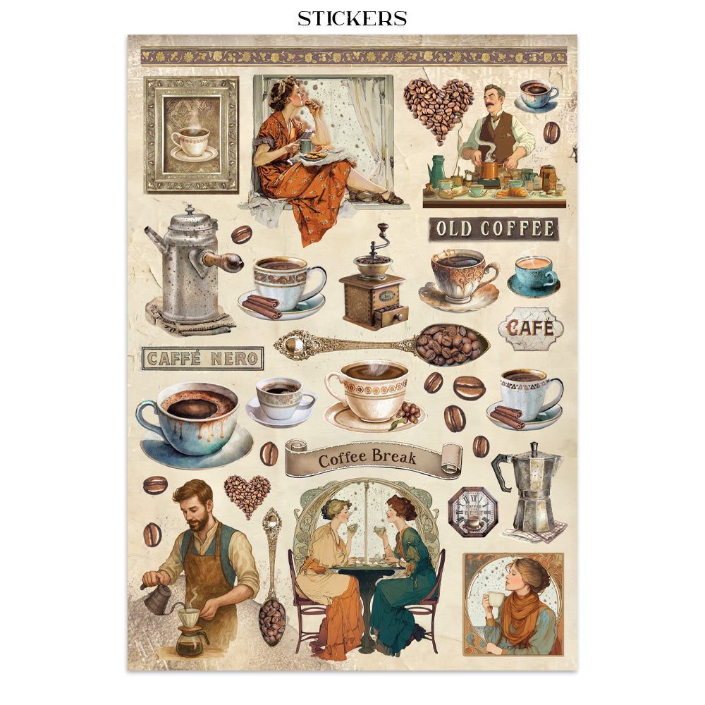 Stamperia Coffee and Chocolate Junk Journal Stickers, Backgrounds, Cut-Outs
