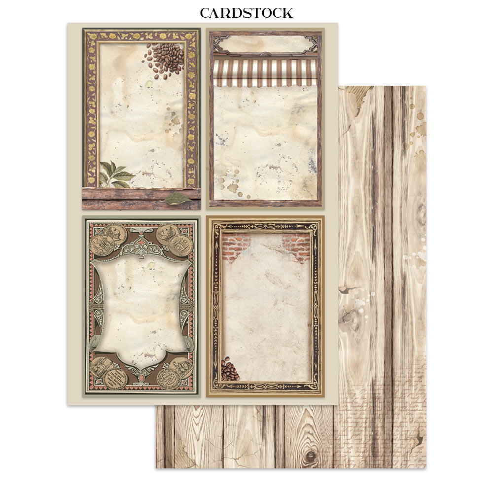 Stamperia Coffee and Chocolate Junk Journal Stickers, Backgrounds, Cut-Outs