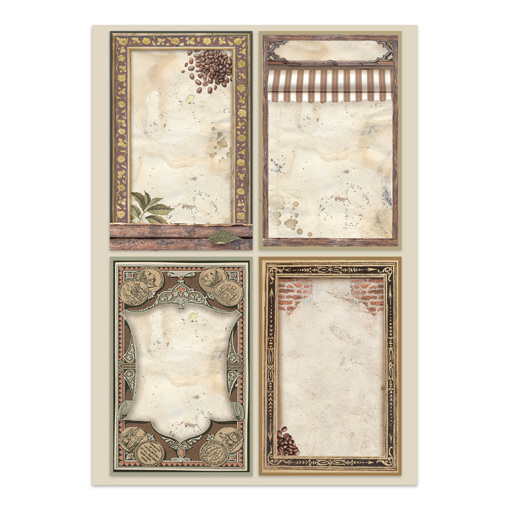 Stamperia Coffee and Chocolate Junk Journal Stickers, Backgrounds, Cut-Outs