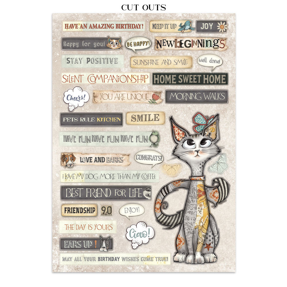 Stamperia Furry Friends Junk Journal Stickers, Backgrounds, Cut-Outs
