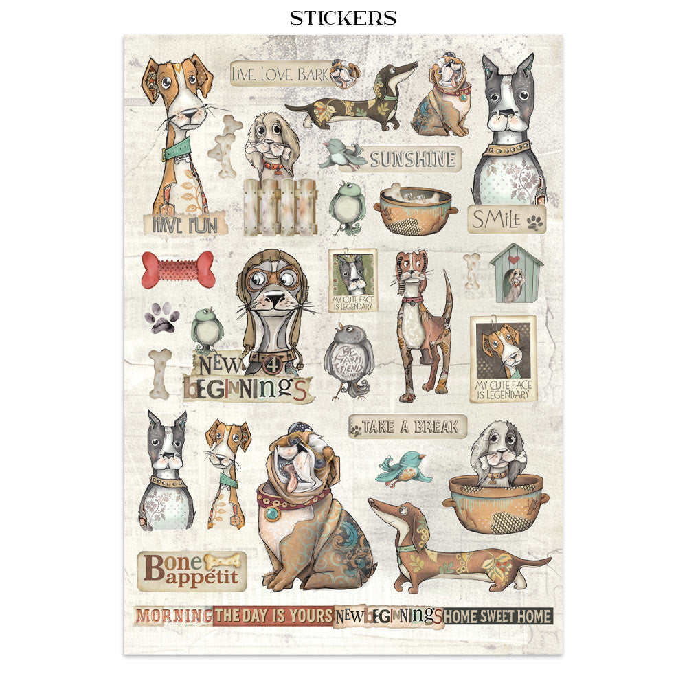 Stamperia Furry Friends Junk Journal Stickers, Backgrounds, Cut-Outs