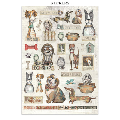 Stamperia Furry Friends Junk Journal Stickers, Backgrounds, Cut-Outs