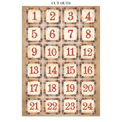 Stamperia Gear up for Christmas Junk Journal Stickers, Backgrounds, Cut-Outs