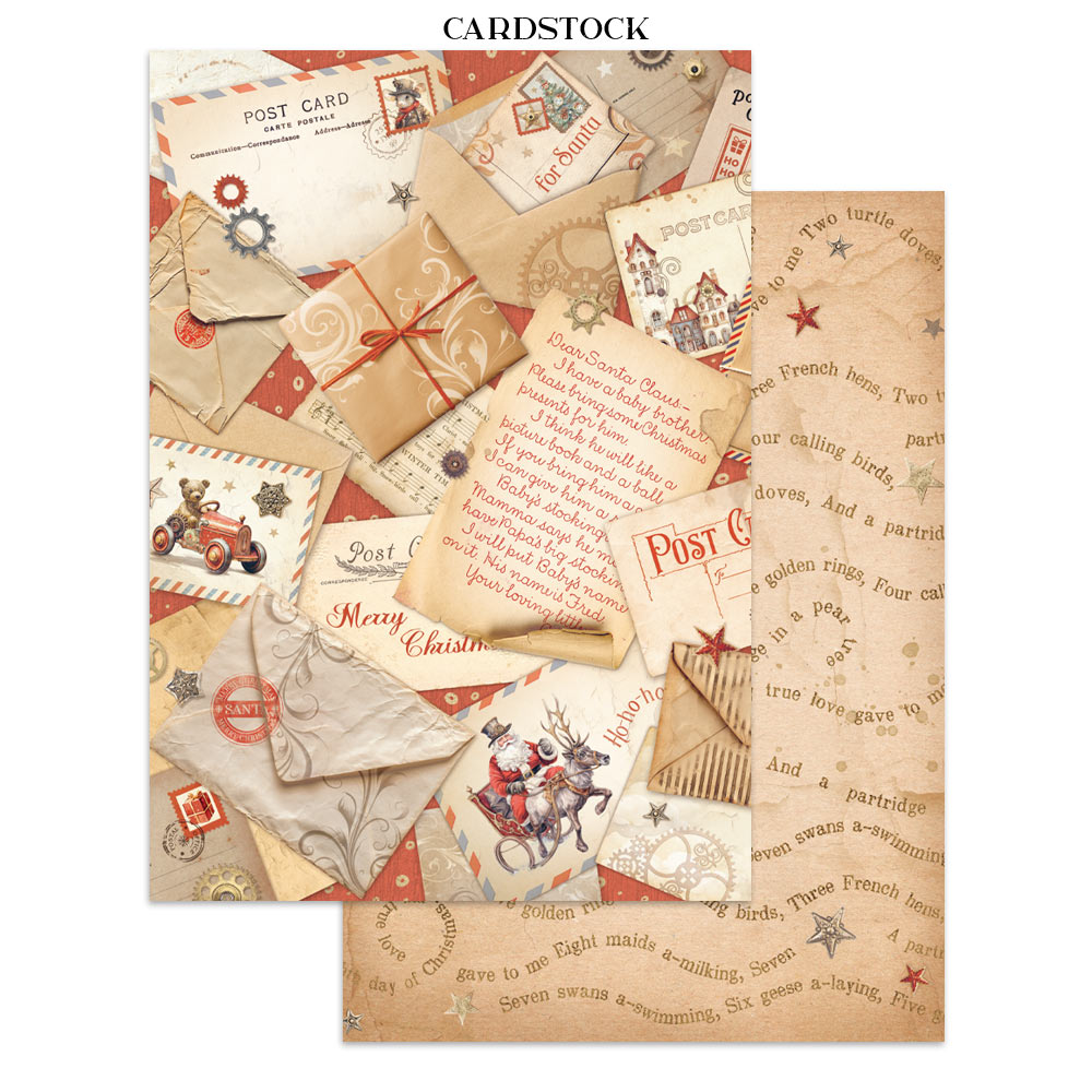 Stamperia Gear up for Christmas Junk Journal Stickers, Backgrounds, Cut-Outs