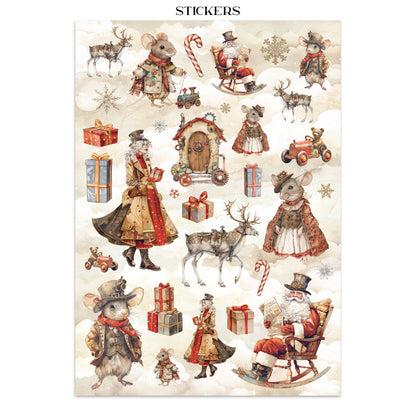 Stamperia Gear up for Christmas Junk Journal Stickers, Backgrounds, Cut-Outs