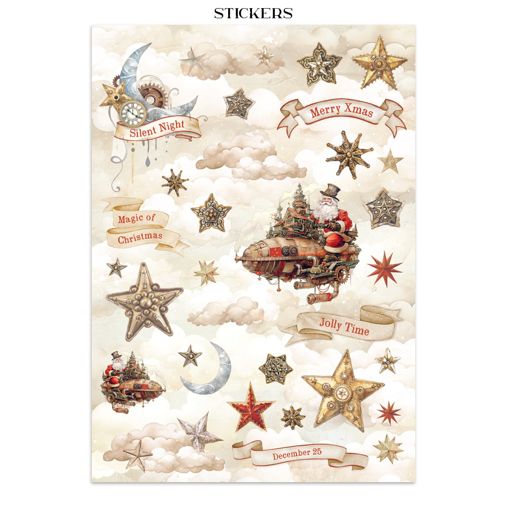 Stamperia Gear up for Christmas Junk Journal Stickers, Backgrounds, Cut-Outs