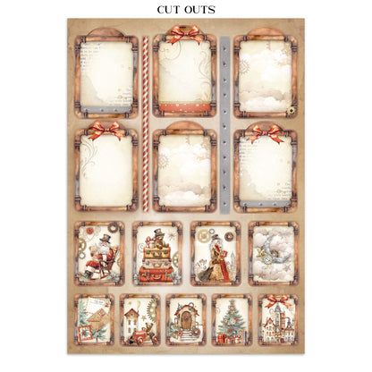 Stamperia Gear up for Christmas Junk Journal Stickers, Backgrounds, Cut-Outs