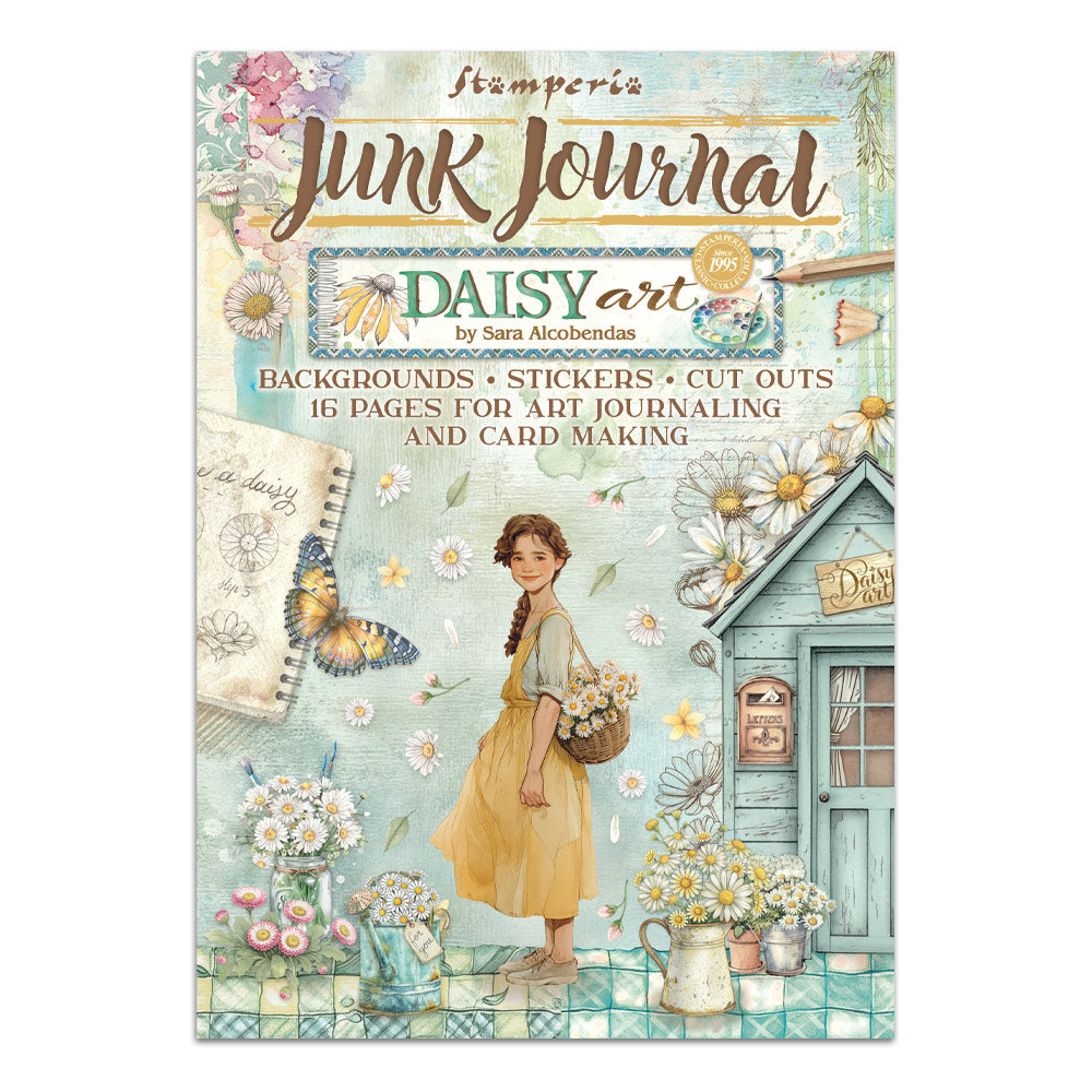 Stamperia Daisy Art Junk Journal Stickers, Backgrounds, Cut-Outs