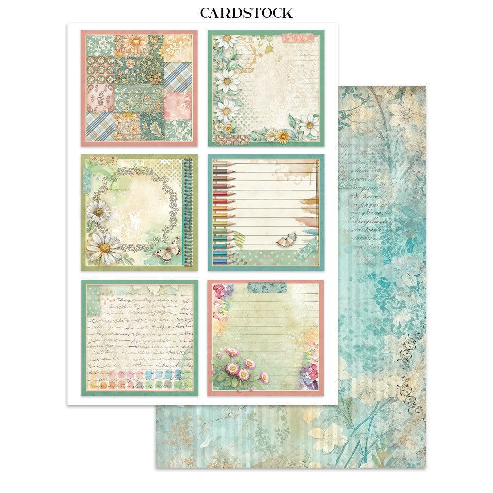 Stamperia Daisy Art Junk Journal Stickers, Backgrounds, Cut-Outs