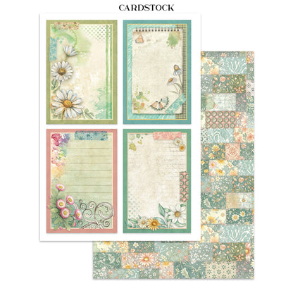 Stamperia Daisy Art Junk Journal Stickers, Backgrounds, Cut-Outs