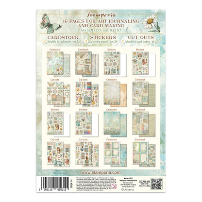Stamperia Daisy Art Junk Journal Stickers, Backgrounds, Cut-Outs