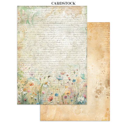 Stamperia Daisy Art Junk Journal Stickers, Backgrounds, Cut-Outs