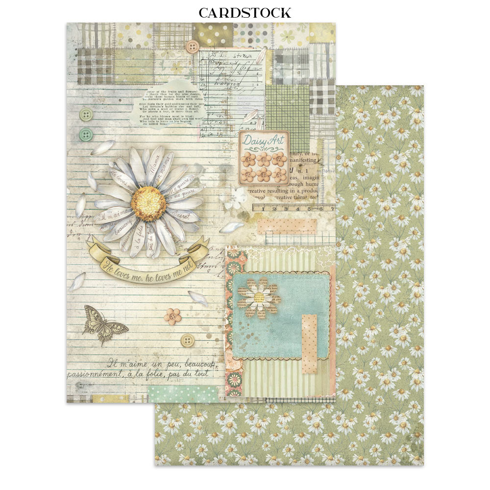 Stamperia Daisy Art Junk Journal Stickers, Backgrounds, Cut-Outs