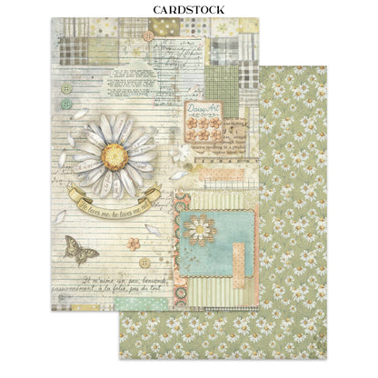Stamperia Daisy Art Junk Journal Stickers, Backgrounds, Cut-Outs