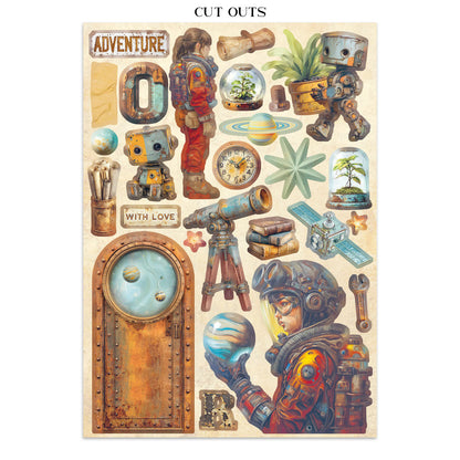 Stamperia A New Beginning Junk Journal Stickers, Backgrounds, Cut-Outs