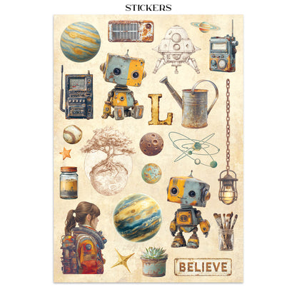 Stamperia A New Beginning Junk Journal Stickers, Backgrounds, Cut-Outs