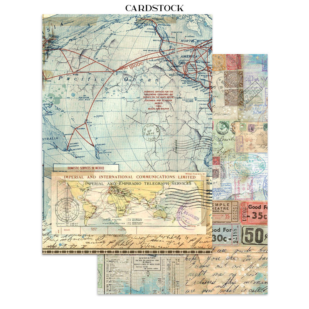 Stamperia Art of Travelling Junk Journal Stickers, Backgrounds, Cut-Outs