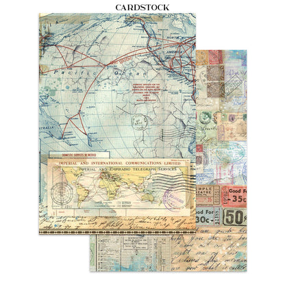 Stamperia Art of Travelling Junk Journal Stickers, Backgrounds, Cut-Outs