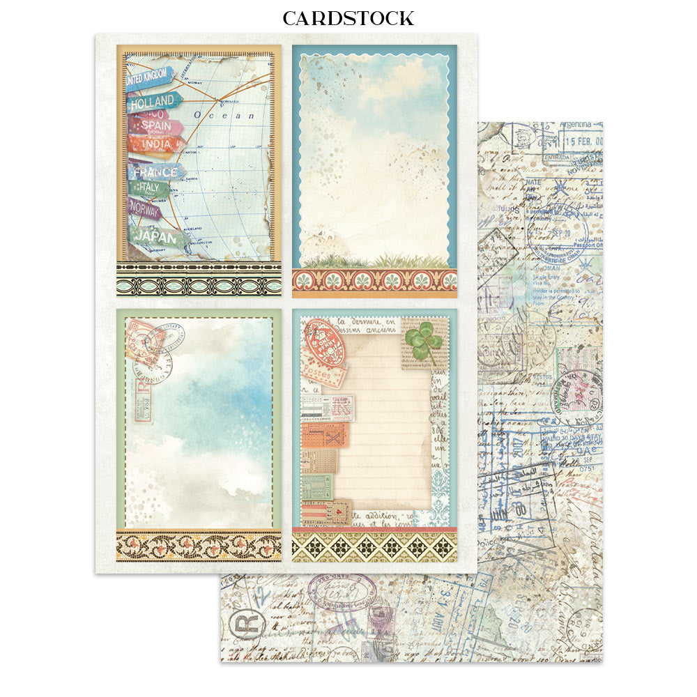 Stamperia Art of Travelling Junk Journal Stickers, Backgrounds, Cut-Outs