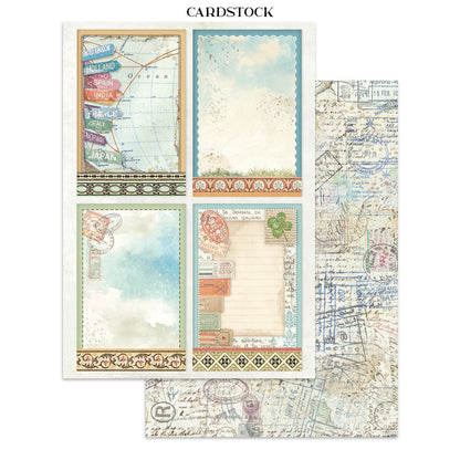Stamperia Art of Travelling Junk Journal Stickers, Backgrounds, Cut-Outs