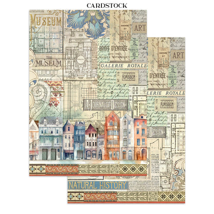Stamperia Art of Travelling Junk Journal Stickers, Backgrounds, Cut-Outs