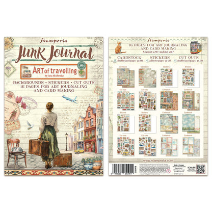 Stamperia Art of Travelling Junk Journal Stickers, Backgrounds, Cut-Outs