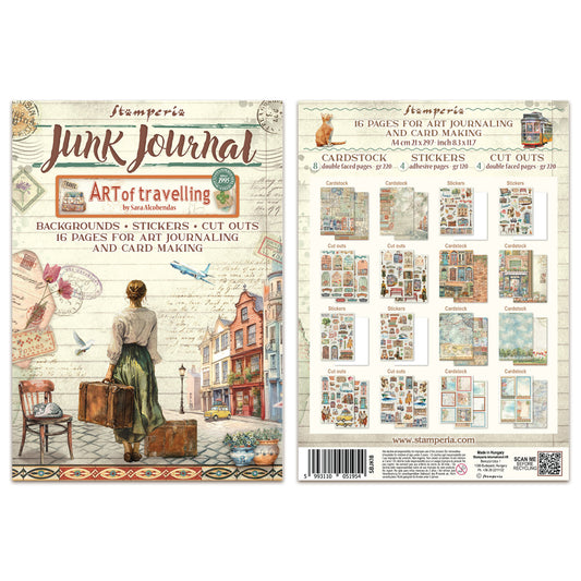 Stamperia Art of Travelling Junk Journal Stickers, Backgrounds, Cut-Outs