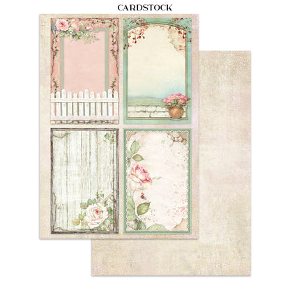 Stamperia House of Roses Junk Journal Stickers, Backgrounds, Cut-Outs (SBJK19)
