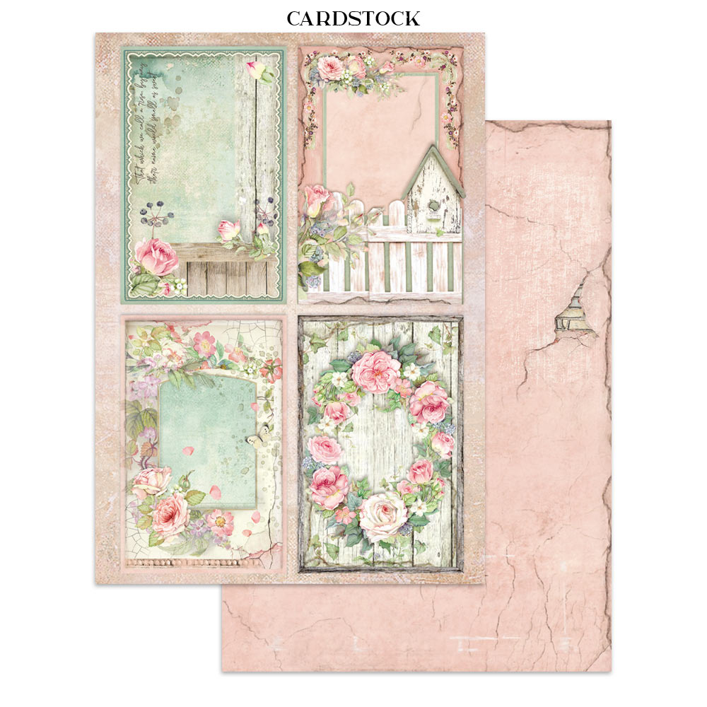 Stamperia House of Roses Junk Journal Stickers, Backgrounds, Cut-Outs (SBJK19)