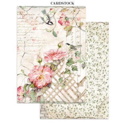 Stamperia House of Roses Junk Journal Stickers, Backgrounds, Cut-Outs (SBJK19)