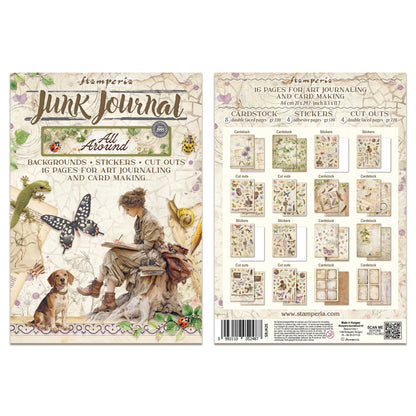 Stamperia All Around Junk Journal Stickers, Backgrounds, Cut-Outs