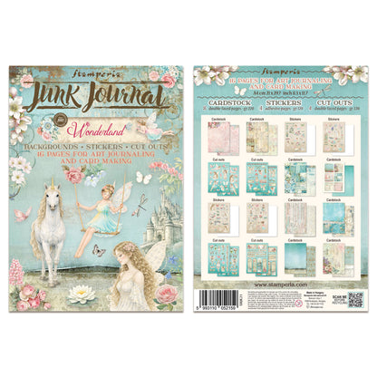 Stamperia Wonderland Junk Journal Stickers, Backgrounds, Cut-Outs