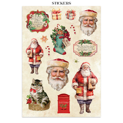 Stamperia Classic Christmas Junk Journal Stickers, Backgrounds, Cut-Outs