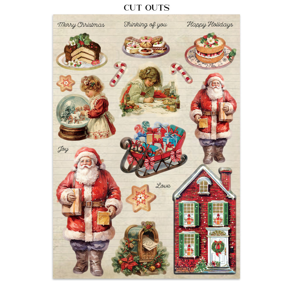 Stamperia Classic Christmas Junk Journal Stickers, Backgrounds, Cut-Outs