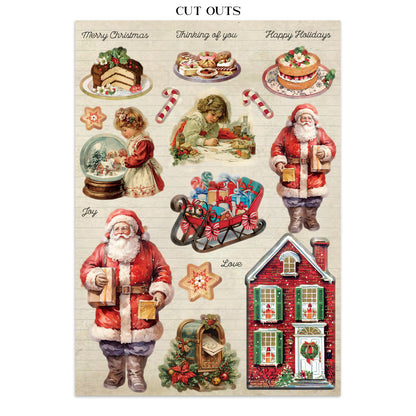Stamperia Classic Christmas Junk Journal Stickers, Backgrounds, Cut-Outs