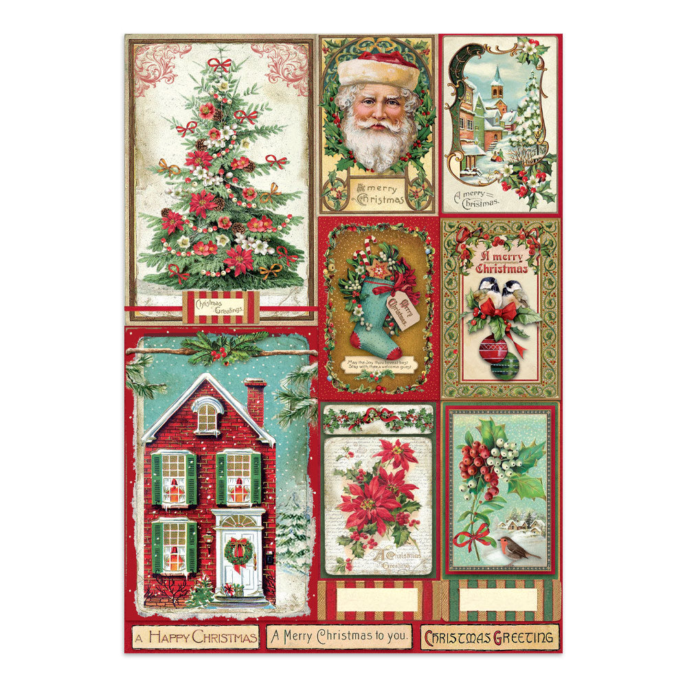 Stamperia Classic Christmas Junk Journal Stickers, Backgrounds, Cut-Outs