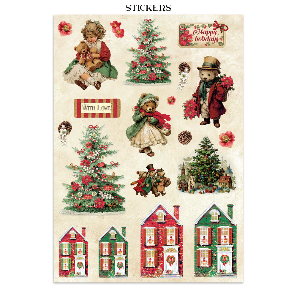 Stamperia Classic Christmas Junk Journal Stickers, Backgrounds, Cut-Outs