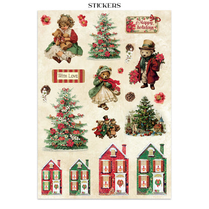 Stamperia Classic Christmas Junk Journal Stickers, Backgrounds, Cut-Outs