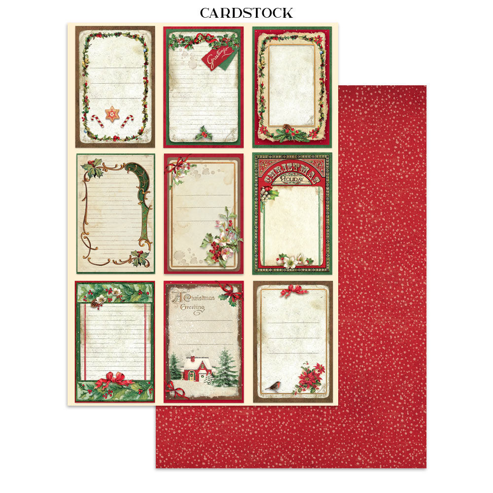 Stamperia Classic Christmas Junk Journal Stickers, Backgrounds, Cut-Outs