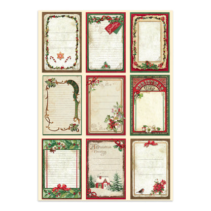 Stamperia Classic Christmas Junk Journal Stickers, Backgrounds, Cut-Outs