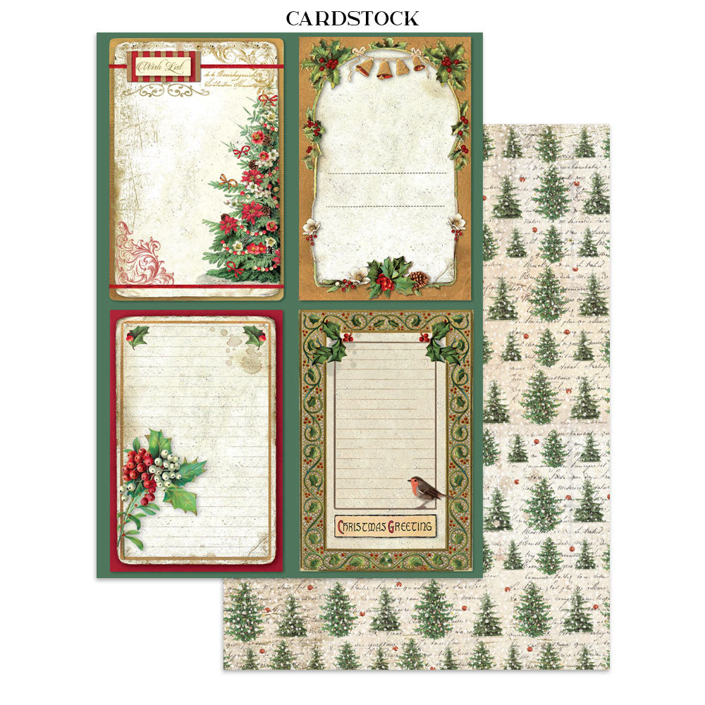 Stamperia Classic Christmas Junk Journal Stickers, Backgrounds, Cut-Outs