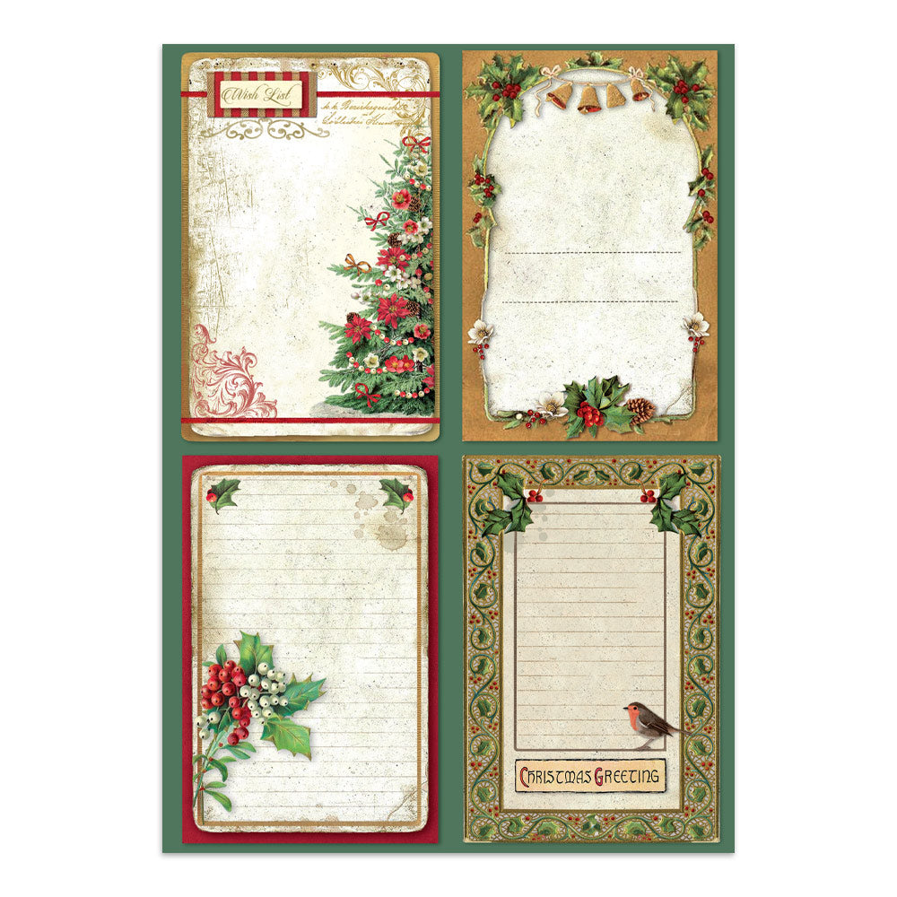 Stamperia Classic Christmas Junk Journal Stickers, Backgrounds, Cut-Outs