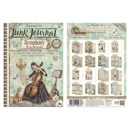 Stamperia Symphony Junk Journal Stickers, Backgrounds, Cut-Outs by Sara Alcobendas