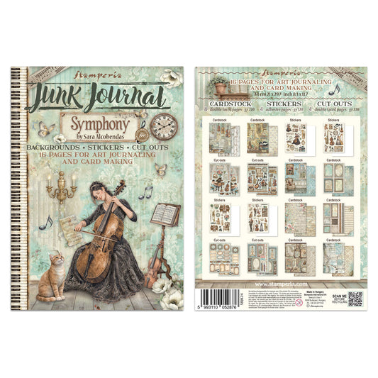 Stamperia Symphony Junk Journal Stickers, Backgrounds, Cut-Outs by Sara Alcobendas