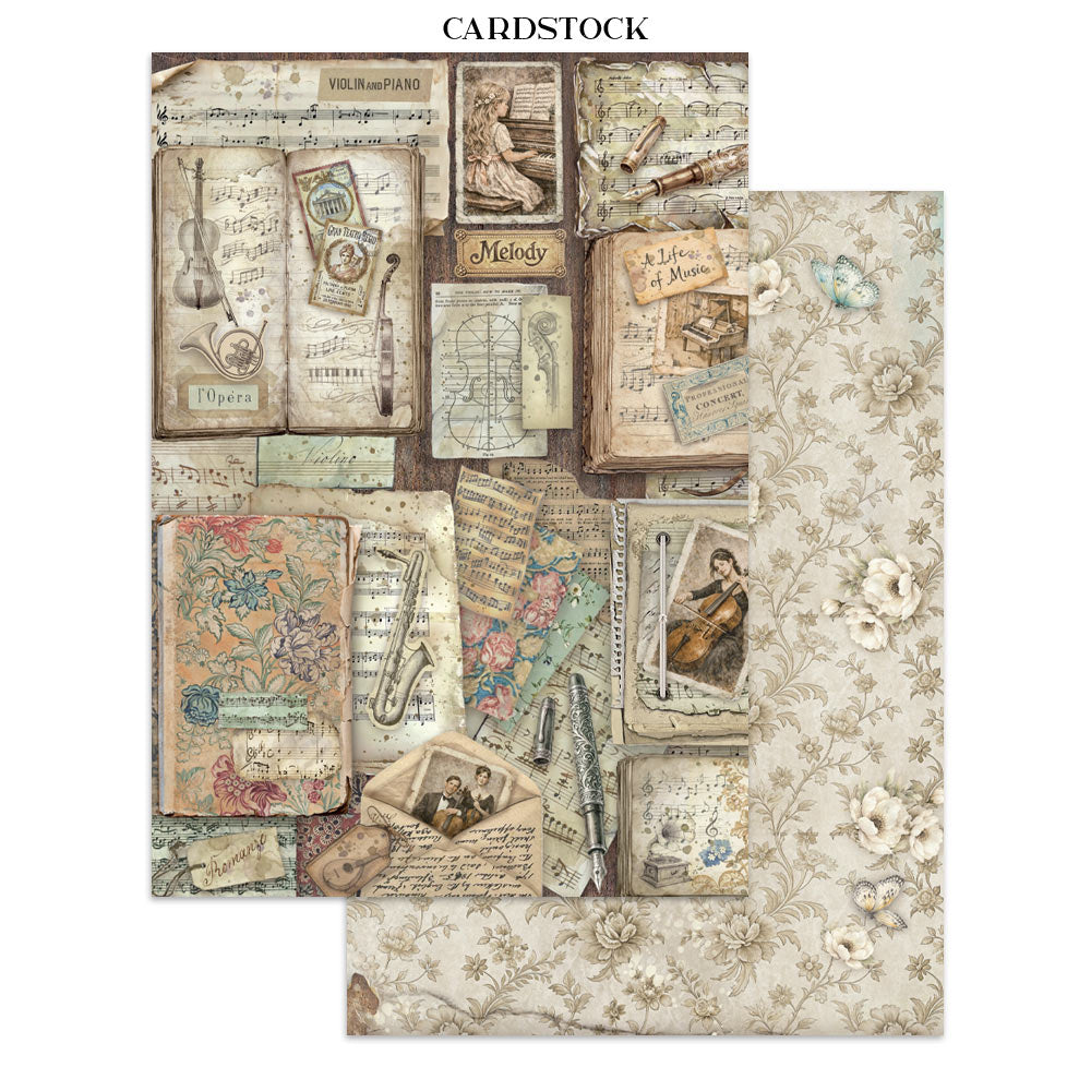 Stamperia Symphony Junk Journal Stickers, Backgrounds, Cut-Outs by Sara Alcobendas