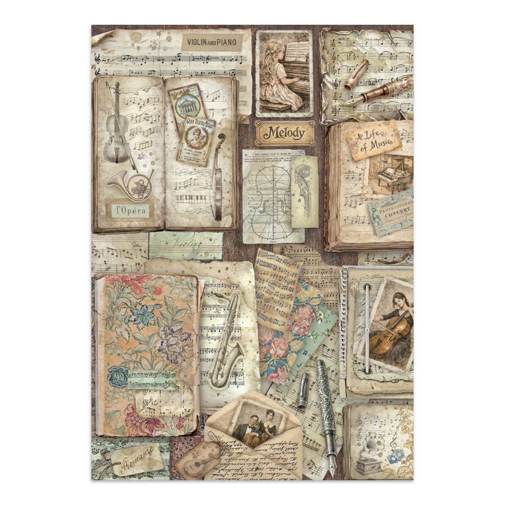 Stamperia Symphony Junk Journal Stickers, Backgrounds, Cut-Outs by Sara Alcobendas
