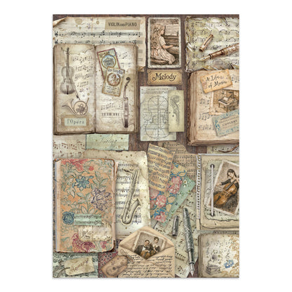 Stamperia Symphony Junk Journal Stickers, Backgrounds, Cut-Outs by Sara Alcobendas
