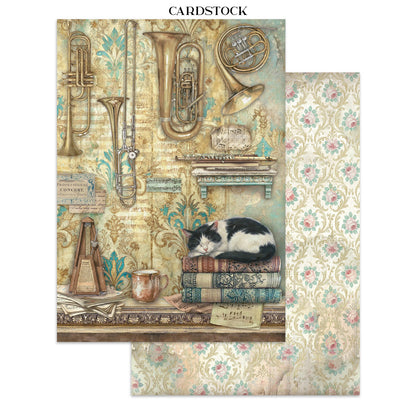 Stamperia Symphony Junk Journal Stickers, Backgrounds, Cut-Outs by Sara Alcobendas